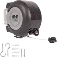 Harbour Housewares Retractable Dual Cord Washing Line - 2 x 15M in Black