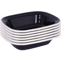 Argon Tableware Black Enamel Pie Dishes - 18 x 13.5cm - White - Pack of 6 | Size: 18 x 13.5 cm