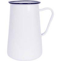 Argon Tableware White Enamel Water Jug - 2.1L - Blue