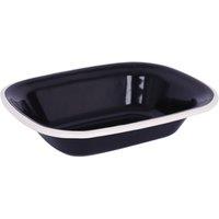Argon Tableware Black Enamel Pie Dish - 18 x 13.5cm - White | Size: 18 x 13.5 cm