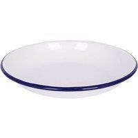 Argon Tableware White Enamel Pasta Bowl - 20cm - Blue
