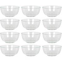 Argon Tableware Glass Snack Bowls - Set of 12 - Serving Side Snack Dessert Bowls in Clear