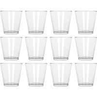 Argon Tableware 250ml Water Glasses - Set of 12 Drinking Tumblers Straight-Sided Glass in Clear