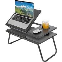 Harbour Housewares Folding Lap Desks with Cupholder - Black - Pack of 2
