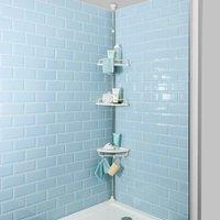 Coopers of Stortford Tension Shower Shelf With 3 Shelves & Hooks