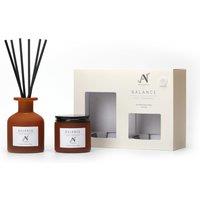 Aroma Naturals Aromatherapy Candle & Reed Diffuser Gift Set Balance Scent in Brown | Size: Medium
