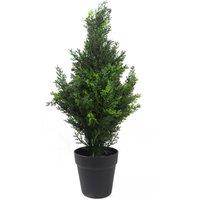 Leaf 60cm UV Artificial Cedar Cypress Topiary UV Resistant in Green