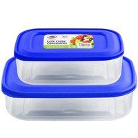 SHEDS AND FENCE LTD SZ 2PK Easy Close Food Containers 2.0L & 1.0L Set in Blue | Size: 2 Pack
