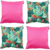 icon Indoor & Outdoor Waterproof Cushion, Parrot & Pink (4-Pack) | Size: 43 cm x 43 cm