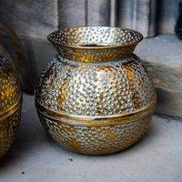 Madison & Mayfair Small Antique Gold Rounded Vase