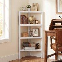 Costway Freestanding Plant Stand 4-Tier Corner Bookshelf Modern Display Rack in White