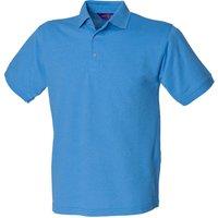 Henbury Men's Short Sleeved 65 35 Pique Polo Shirt in Mid Blue | Size: Large