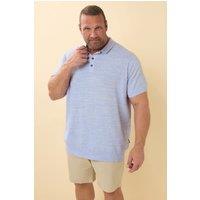 BadRhino Men's Knitted Polo Shirt in Light Blue | Size: 2XL