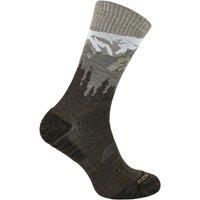 COMODO Men's Light Performance Crew Merino Wool Socks | Trekking Socks in Brown | Size: 9-11