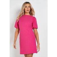 Dorothy Perkins Women's DP Luxe Puff Sleeve Bow Back Mini Dress in Hot Pink | Size: 16