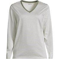 Lands' End Women's Supima Long Sleeved V-neck T-shirt in Light Green | Size: 10-12
