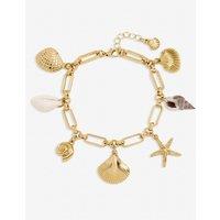 Inicio Women's Gold Plated Real Shell Charm Bracelet - Gift Pouch