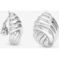 Jon Richard Women's Silver Plated Shell Clip Earrings