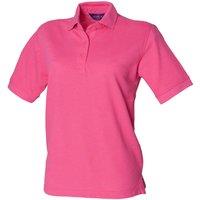 Henbury Women's 65 35 Polo Shirt in Fuchsia | Size: Small