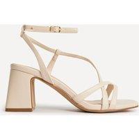 Linzi Women's Oslo Nude Faux Leather Heeled Sandals | Size: 4-Standard Fit