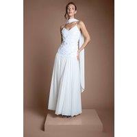 Coast Women's Muse Sequin & Mesh Maxi Wedding Dress in Ivory | Size: 14