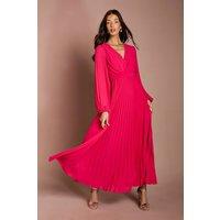 Coast Women's Pleated Wrap Front Dress in Pink | Size: 10