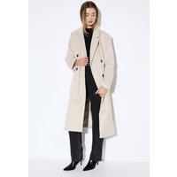 MissPap Women's Wool Look Structured Shoulder Coat in Tan | Size: 16