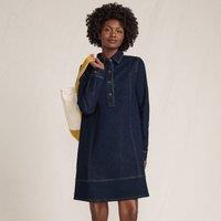 Lands' End Women's Soft Denim Dress in Dark Blue | Size: 10-12