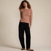 Lands' End Women's Petite Soft Denim Relaxed Barrel Jeans, Mid Rise in Black | Size: 8