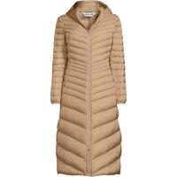 Lands' End Women's Wanderweight Down Ultralight Packable Hooded Maxi Coat in Tan | Size: 20
