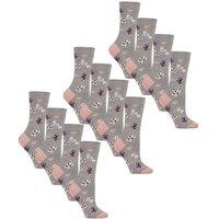 Heat Holders Women's 12 Pairs Ultra Lite Soft Thermal Socks in Light Grey | Size: 4-8