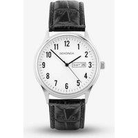 Sekonda Women's Easy Reader Black Leather Strap Watch 30121 in White