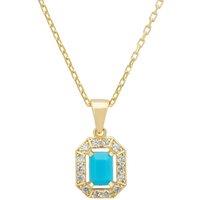 Latelita Women's Whistledown Gemstone Pendant Necklace Turquoise Gold