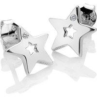 Hot Diamonds Women's Diamond Amulet Star Earrings in Silver | Size: 12mm