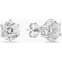 Starbright Women's Silver 8mm Six Claw Cubic Zirconia Stud Earrings E2177(8M) 3A
