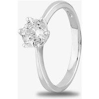 Starbright Women's Silver 6mm Six Claw Round Cubic Zirconia Ring R3227(6M) 3A (56) | Size: 54 (N)