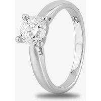 Starbright Women's Silver 5mm Four Claw Round Cubic Zirconia Ring R6025(5M) 3A (54) | Size: 52 (L 1/2)