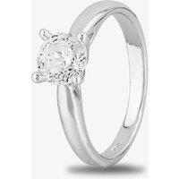Starbright Women's Silver 6mm Four Claw Round Cubic Zirconia Ring R6025(6M) 3A (54) | Size: 58 (Q 1/4)