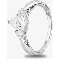 Starbright Women's Silver Pear-cut & Round Cubic Zirconia Trilogy Ring R6702 3A (54) | Size: 52 (L 1/2)
