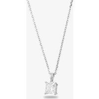 Starbright Women's Silver 8mm Four Claw Square-cut cubic Zirconia Pendant E304P-8x8M 3A