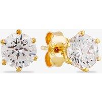 Starbright Women's Gold 6mm Six Claw Cubic Zirconia Stud Earrings E2177(6M) 3A GP