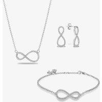 Rosa Lea Women's Pave Infinity Necklace AE-950632NA-1 in Silver | Size: 18 inches