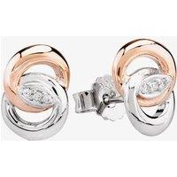 Rosa Lea Women's Pave Intertwined Rings Stud Earrings BJ-E2745CRG0.5M in Silver