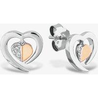 Rosa Lea Women's Floating Heart Stud Earrings BJ-E3247CRG0.5 in Silver