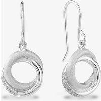 Rosa Lea Women's Pave Frosted Sparkle Intertwined Rings Dropper Earrings BJ-E3268RO in Silver