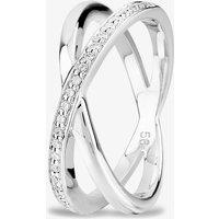 Rosa Lea Women's Double Crossover Half-Eternity Ring BJ-R2786C 58 in Silver | Size: 56 (O 1/2)