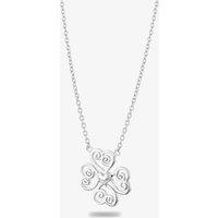 Rosa Lea Women's Filigree Heart Four Leaf Clover Necklace AM-2THB010004 in Silver | Size: 18 inches