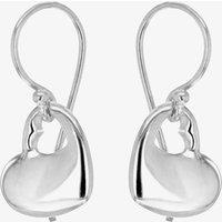T.H.Baker Women's Sterling Silver Open Heart Dropper Earrings 8.54.1959