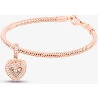Rosa Lea Women's Double Heart Dangle Charm AM-2THB032006 in Rose Gold