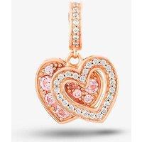 Rosa Lea Women's 2 Heart Dangle Charm AM-THB032006 in Rose Gold